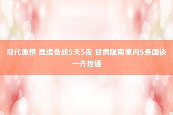 现代激情 捏续奋战5天5夜 甘肃陇南境内5条国谈一齐抢通
