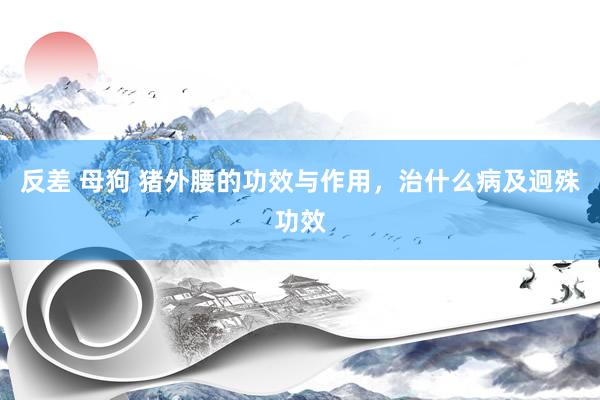 反差 母狗 猪外腰的功效与作用，治什么病及迥殊功效